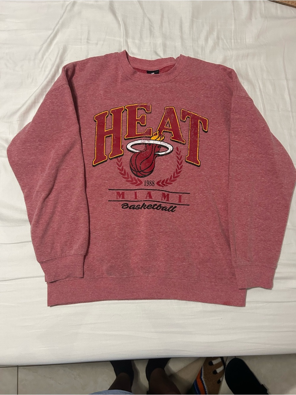 NBA Miami Heat Heather Red Crewneck Sweatshirt